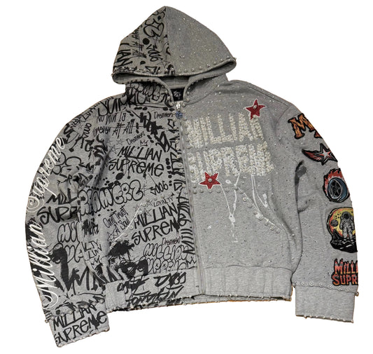 Pixelated Passion Graffiti Zip-Up